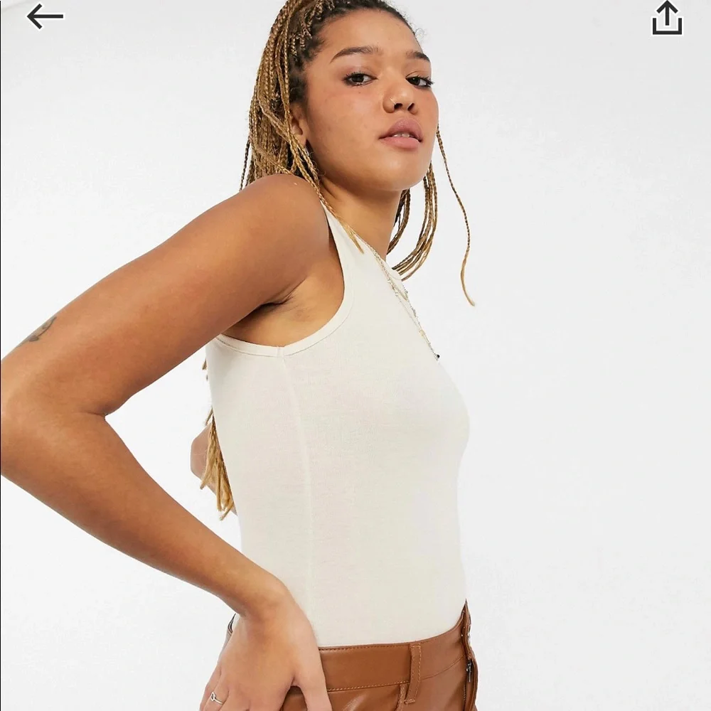 ASOS Nude Racerback Bodysuit - Picture 1 of 2